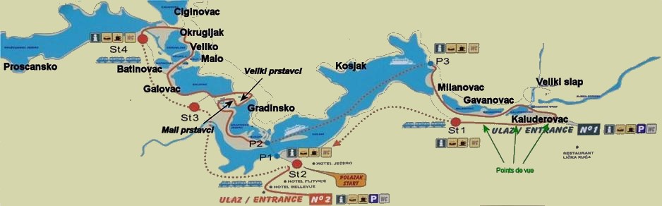 Plan des lacs Plitvice