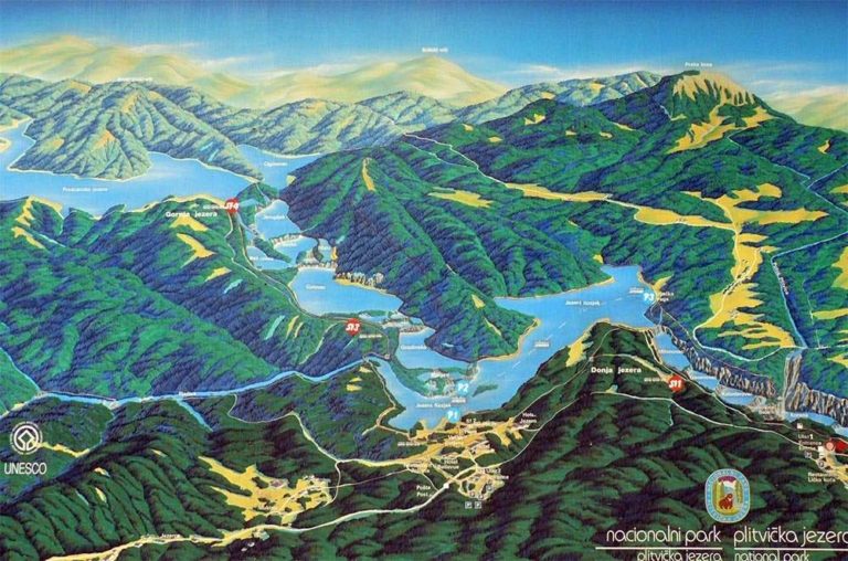 Affiche Sur Toile Vintage Des Lacs De Plitvice Croatie - Décoration Murale 30 X 40 Cm Sans Cadre